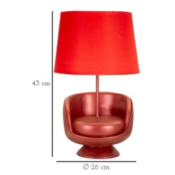 Lámpara de mesa roja estilo Mid-Century – Glam Ø 26 x 43 cm