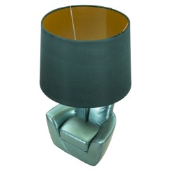 Lámpara de mesa turquesa de mediados de siglo – Diseño elegante Ø 26x43 cm