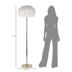 Lámpara de pie Feathers Slim blanca – Elegante y glamurosa Ø 43x170 cm