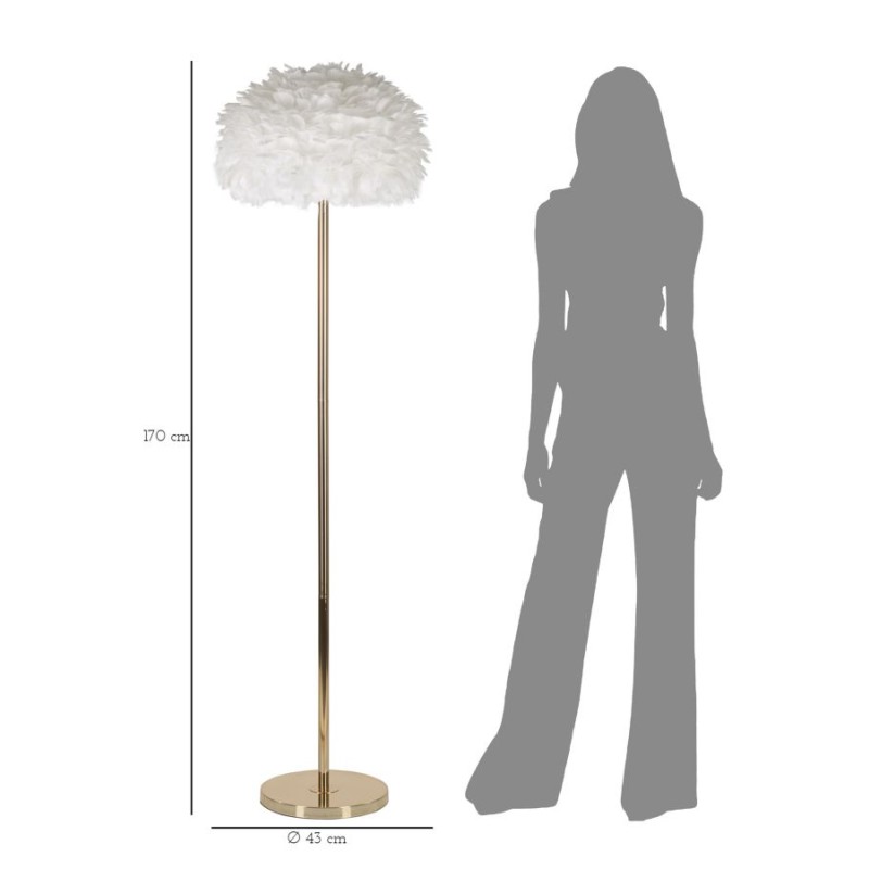 Lámpara de pie Feathers Slim blanca – Elegante y glamurosa Ø 43x170 cm