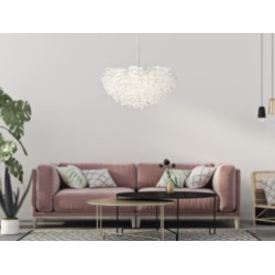 Lámpara de techo Feather – Estilo glamuroso y contemporáneo Ø 60x30 cm (altura con cable 110 cm)