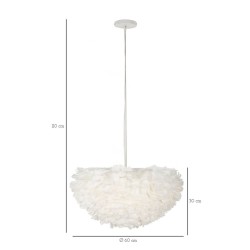 Lámpara de techo Feather – Estilo glamuroso y contemporáneo Ø 60x30 cm (altura con cable 110 cm)