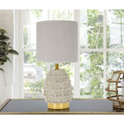 Lámpara de noche Pigny Grey – Elegancia contemporánea Ø 15x30,5 cm