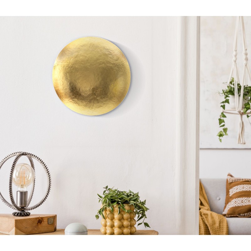 Aplique de pared redondo Goldy – Glamuroso y contemporáneo Ø 26x13 cm