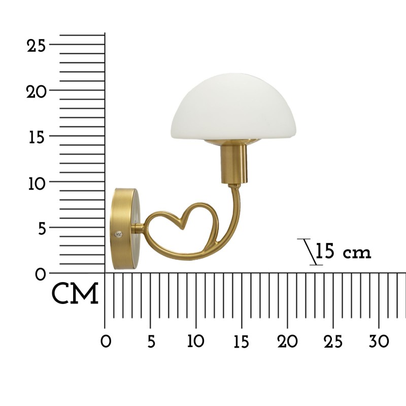 Aplique de pared dorado Lovy – Glamuroso y elegante 23x15x22 cm
