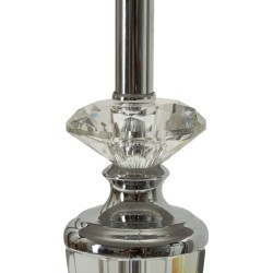 Lámpara de mesa plateada – Lujo contemporáneo Ø 30x56 cm