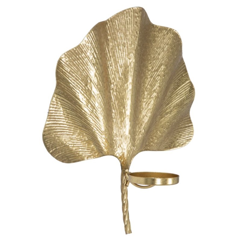 Portavelas de pared Glam Leaf – Estilo contemporáneo chic 41x11,5x40 cm