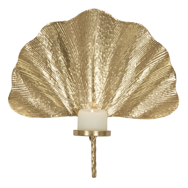 Portavelas de pared Glam Leaf – Estilo contemporáneo chic 41x11,5x40 cm