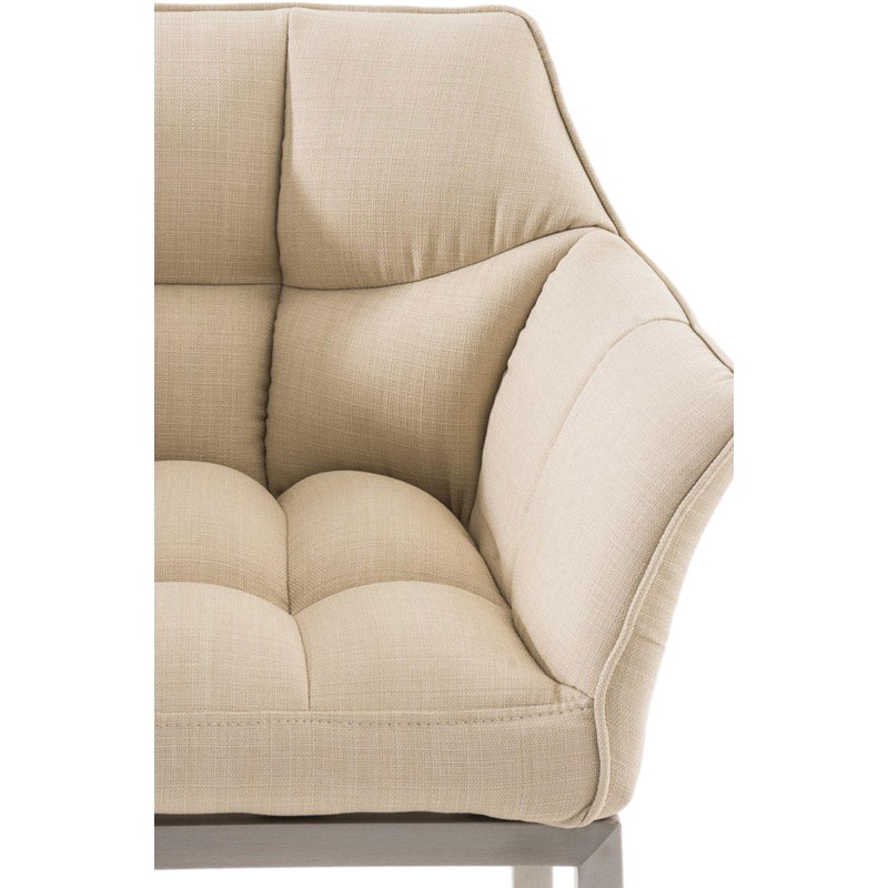 Taburete de bar Damaso E tapizado en tela con base de 4 patas