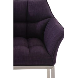 Taburete de bar Damaso E tapizado en tela con base de 4 patas