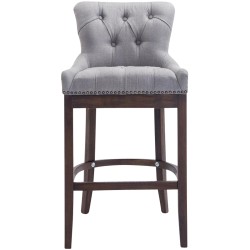 Taburete de bar Lakewood tapizado en tela, estilo antiguo