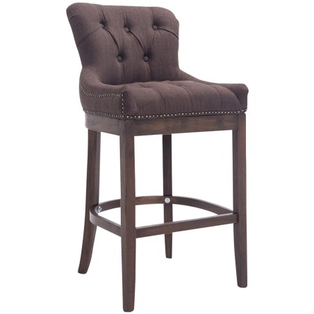 Taburete de bar Lakewood tapizado en tela, estilo antiguo