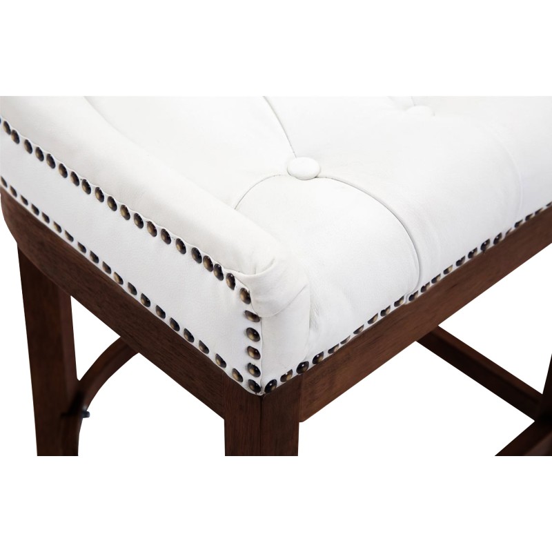 Taburete de bar Lakewood en cuero auténtico, estilo antiguo