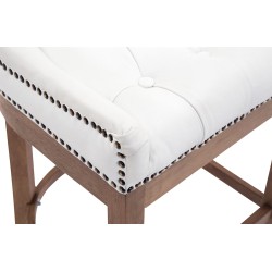 Taburete de bar Lakewood en cuero genuino, luz antigua