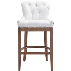 Taburete de bar Lakewood en cuero genuino, luz antigua