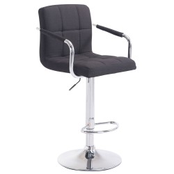 Taburete de bar Lucy V2, tapizado, cromado
