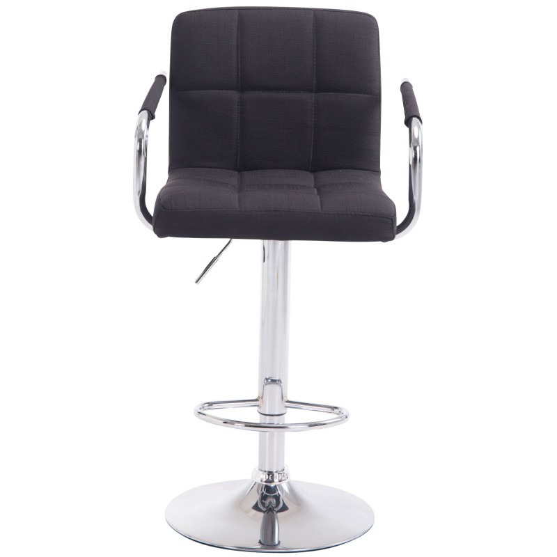 Taburete de bar Lucy V2, tapizado, cromado