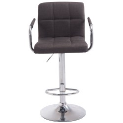 Taburete de bar Lucy V2, tapizado, cromado