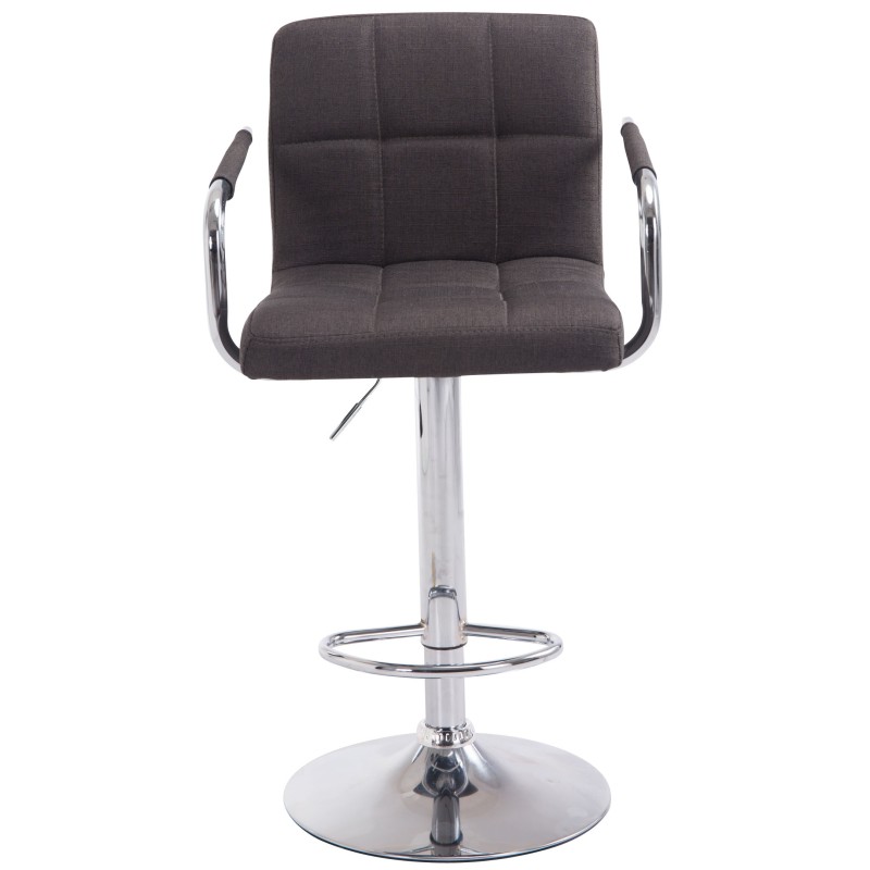 Taburete de bar Lucy V2, tapizado, cromado