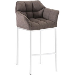Taburete de bar Damaso W tapizado en tela con base de 4 patas