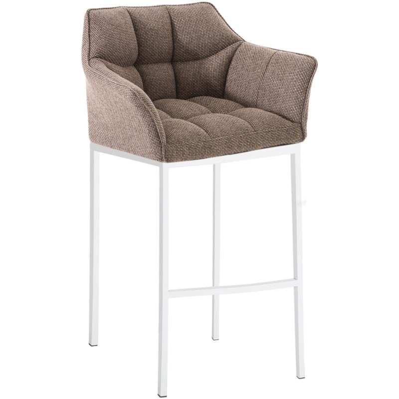 Taburete de bar Damaso W tapizado en tela con base de 4 patas