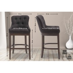 Taburete de bar Lakewood tapizado en tela, estilo antiguo