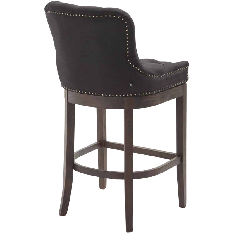 Taburete de bar Lakewood tapizado en tela, estilo antiguo