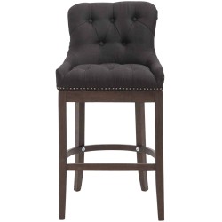 Taburete de bar Lakewood tapizado en tela, estilo antiguo