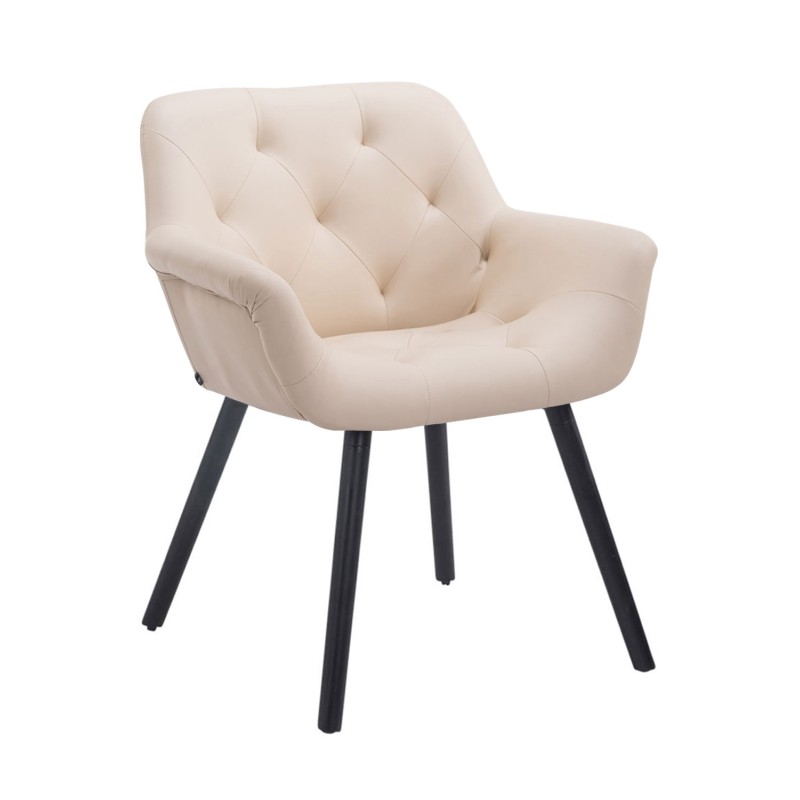 Silla de visita Cassidy, imitación de cuero, negra