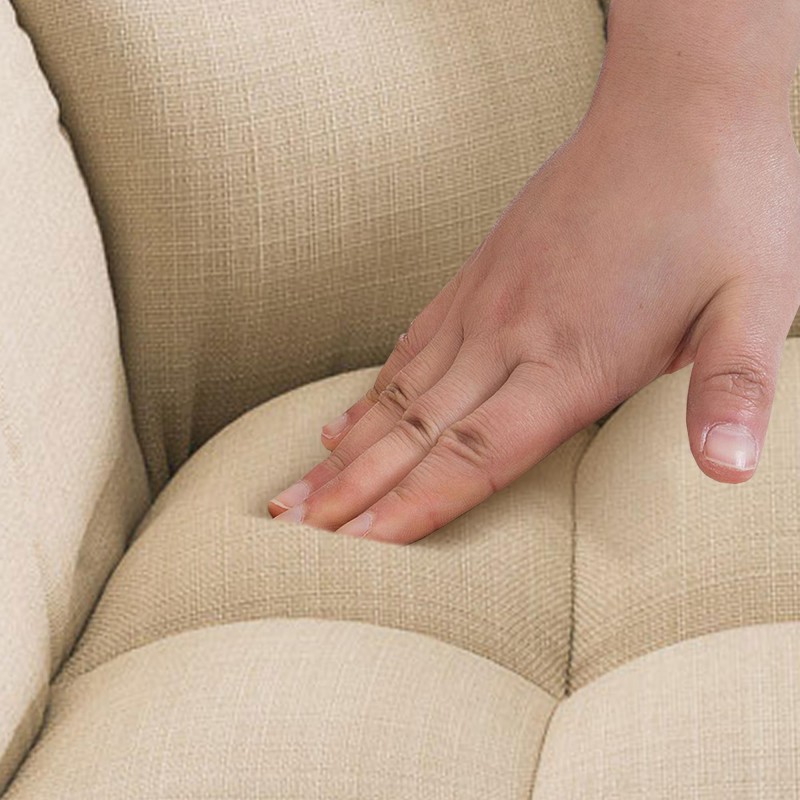 Taburete de bar Damaso tapizado en tela blanca, con base de 4 patas.