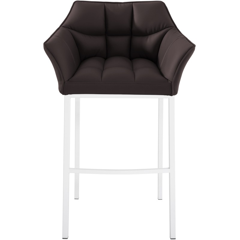 Taburete de bar Damaso de 4 patas, blanco