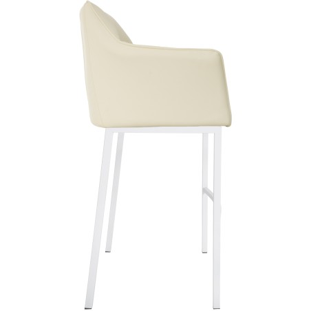 Taburete de bar Damaso de 4 patas, blanco