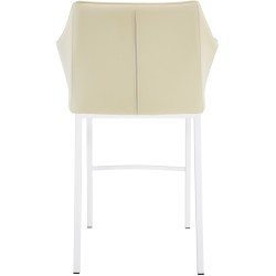 Taburete de bar Damaso de 4 patas, blanco