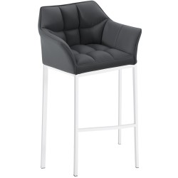 Taburete de bar Damaso de 4 patas, blanco