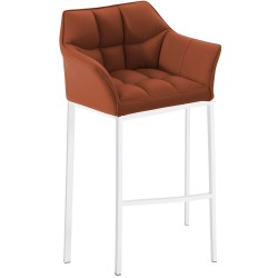 Taburete de bar Damaso de 4 patas, blanco