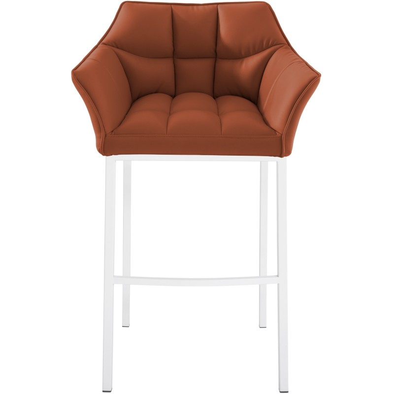 Taburete de bar Damaso de 4 patas, blanco