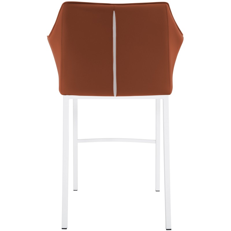 Taburete de bar Damaso de 4 patas, blanco