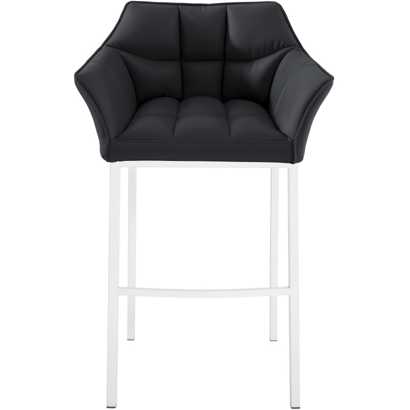 Taburete de bar Damaso de 4 patas, blanco