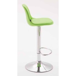 Juego de 2 taburetes de bar Kiel, totalmente tapizados en piel sintética cromada.