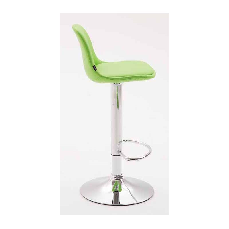 Juego de 2 taburetes de bar Kiel, totalmente tapizados en piel sintética cromada.