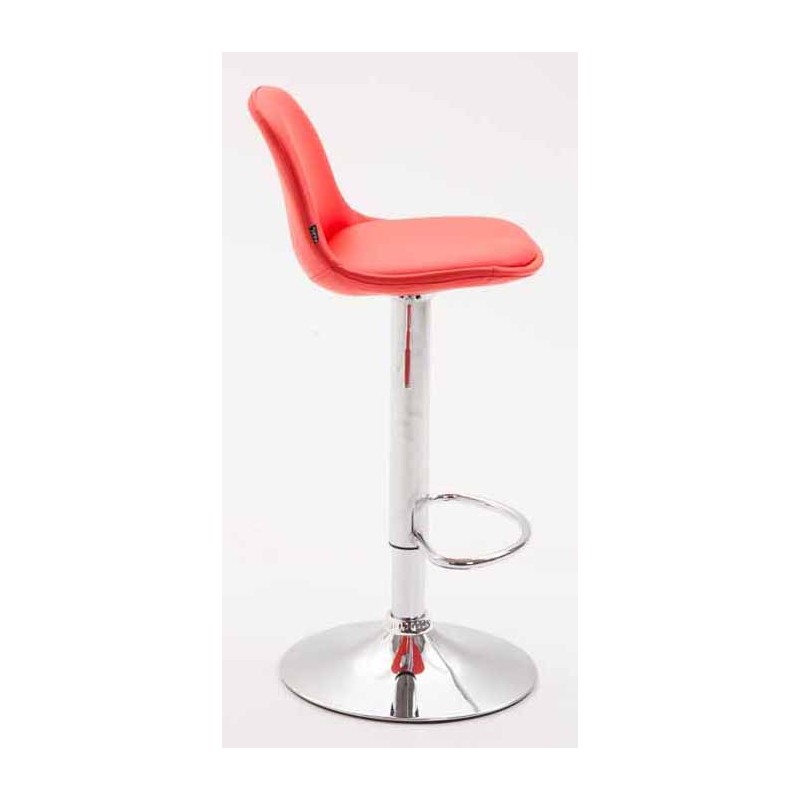 Juego de 2 taburetes de bar Kiel, totalmente tapizados en piel sintética cromada.