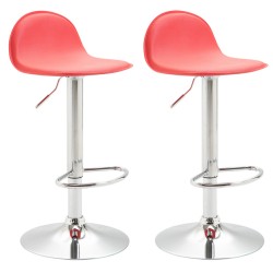Juego de 2 taburetes de bar cromados Lana V2