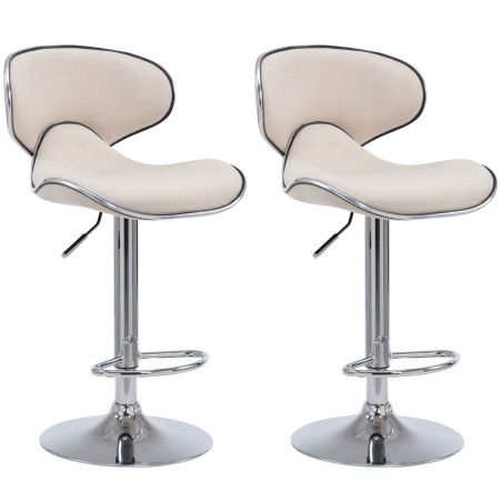 Juego de 2 taburetes de bar Las Vegas V2 en tela cromada