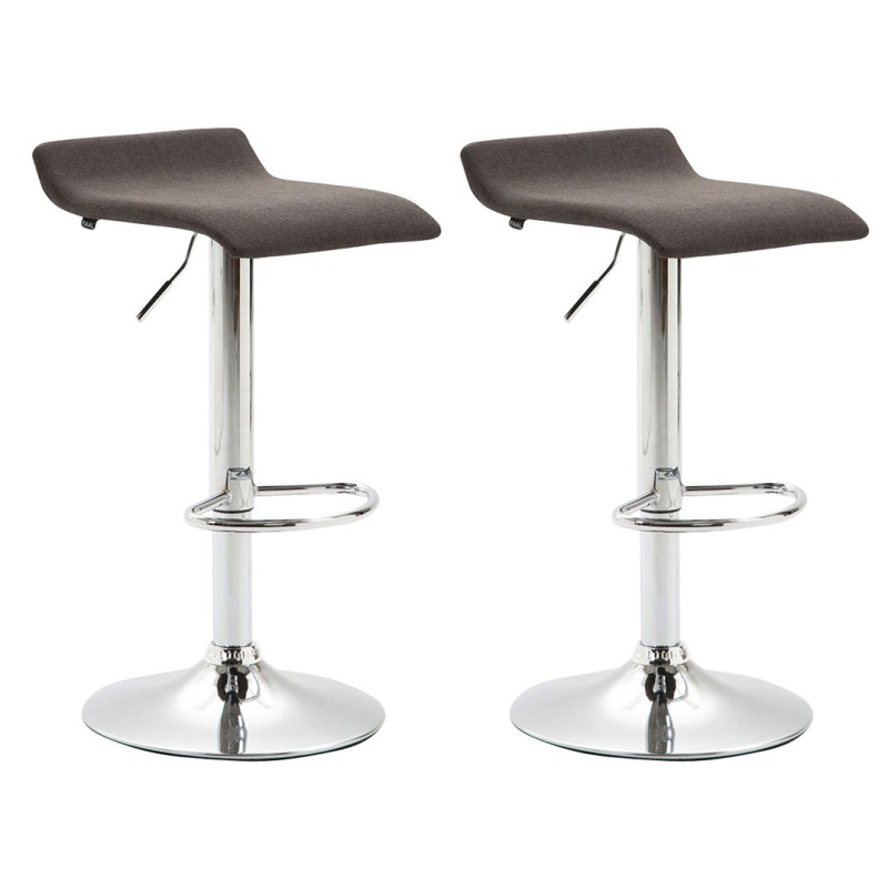 Juego de 2 taburetes de bar Dyn V2 en tela C