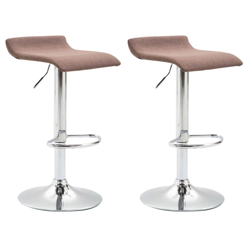Juego de 2 taburetes de bar Dyn V2 en tela C