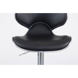 Juego de 2 taburetes de bar Las Vegas V2 en piel sintética cromada