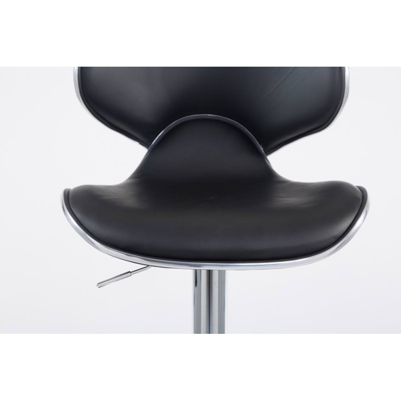 Juego de 2 taburetes de bar Las Vegas V2 en piel sintética cromada