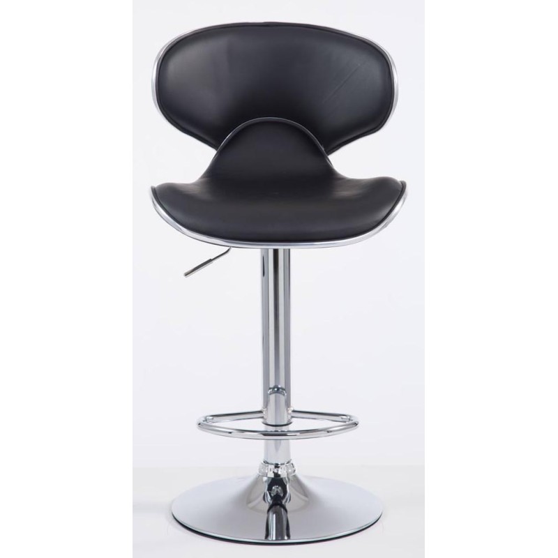 Juego de 2 taburetes de bar Las Vegas V2 en piel sintética cromada