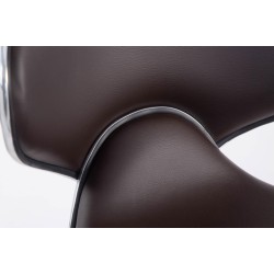 Juego de 2 taburetes de bar Las Vegas V2 en piel sintética cromada