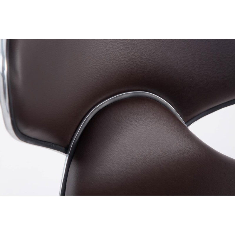 Juego de 2 taburetes de bar Las Vegas V2 en piel sintética cromada